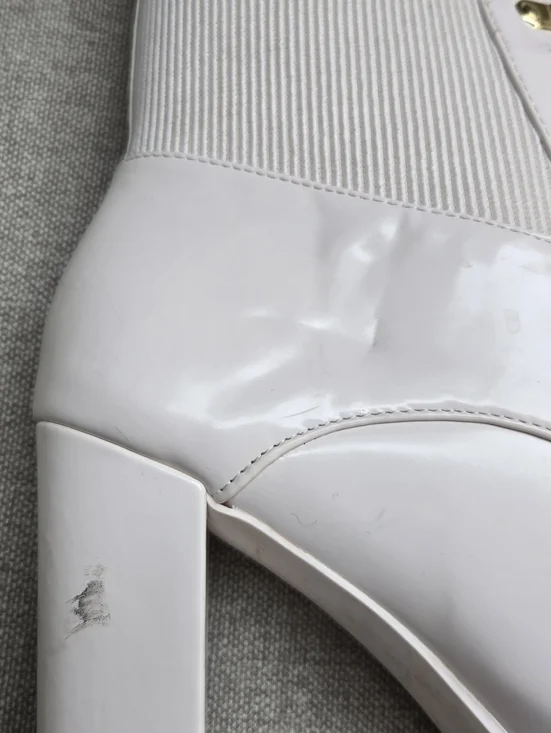 Shoe Dazzle Women's Ayah Lace-Up High Heel Ankle Boots - Cream - Picture 6 of 12